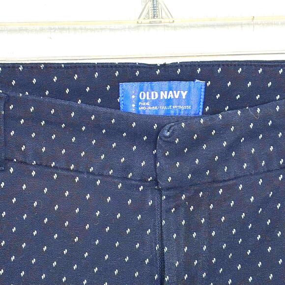 Old Navy Wms Mid Rise Black White Print Pixie Ankle Pants Size 10 Casual - Picture 4 of 8